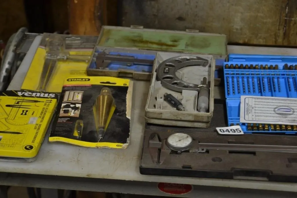 small drill biits,calipers,asst. of measuring tool