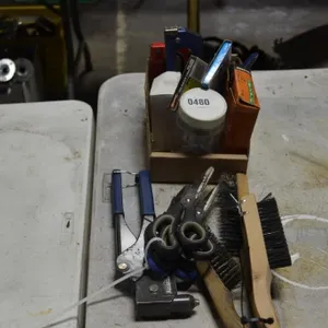 Stapler,Scissors, Pop riveter, Wire brushes
