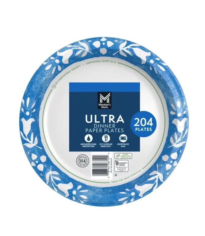 116 Inch Ultra Disposable Plates 204ct