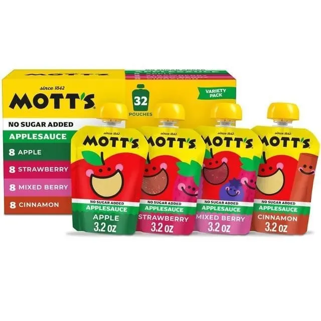Motts No Sugar Added Applesauce Pouches 32ct