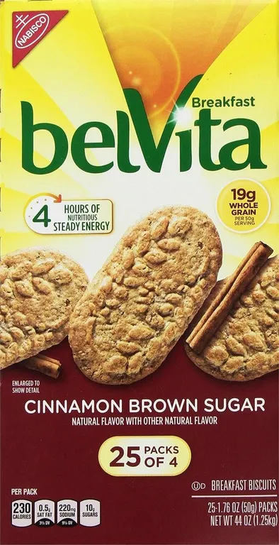 Belvita Cinnamon Brown Sugar Biscuits 25ct 4pk