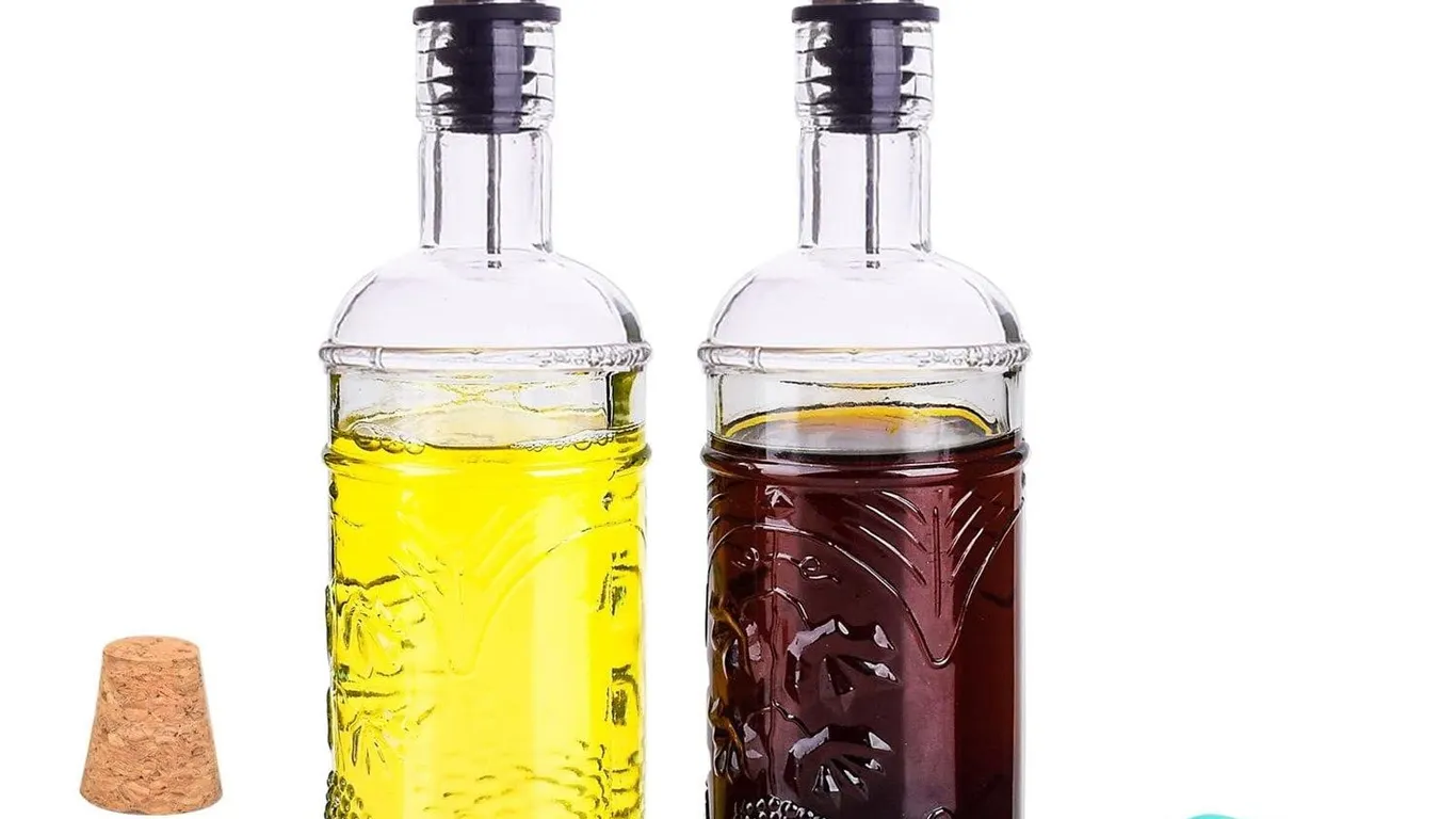 Eleganttime Glass Oil Vinegar Dispenser 16oz 2pk