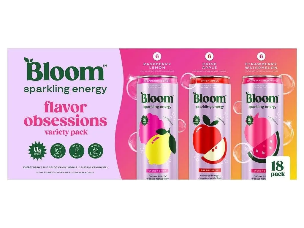 Bloom Sparkling Energy Variety Pack 18pk