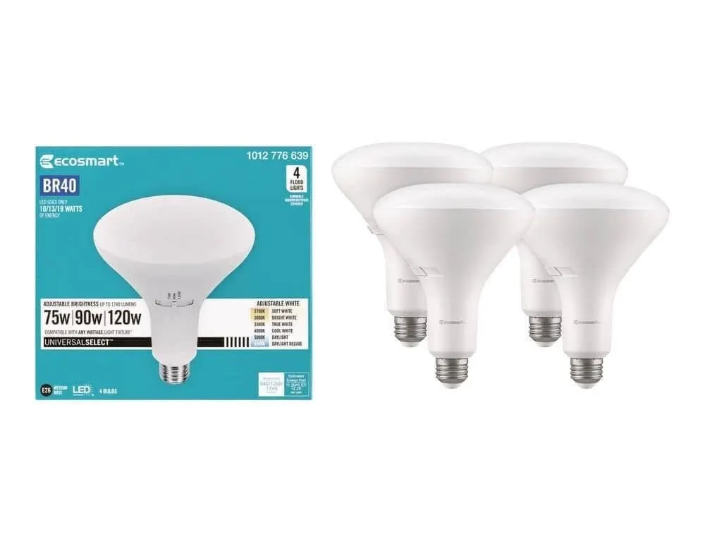 EcoSmart 14BR403WS6CCT01 BR40 LED Flood Bulb 4pk
