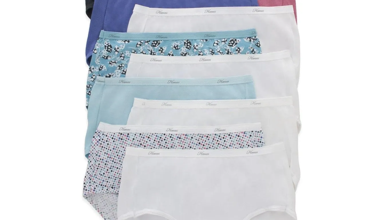 Hanes Cotton Briefs Womens Underwear Size 8 10pk