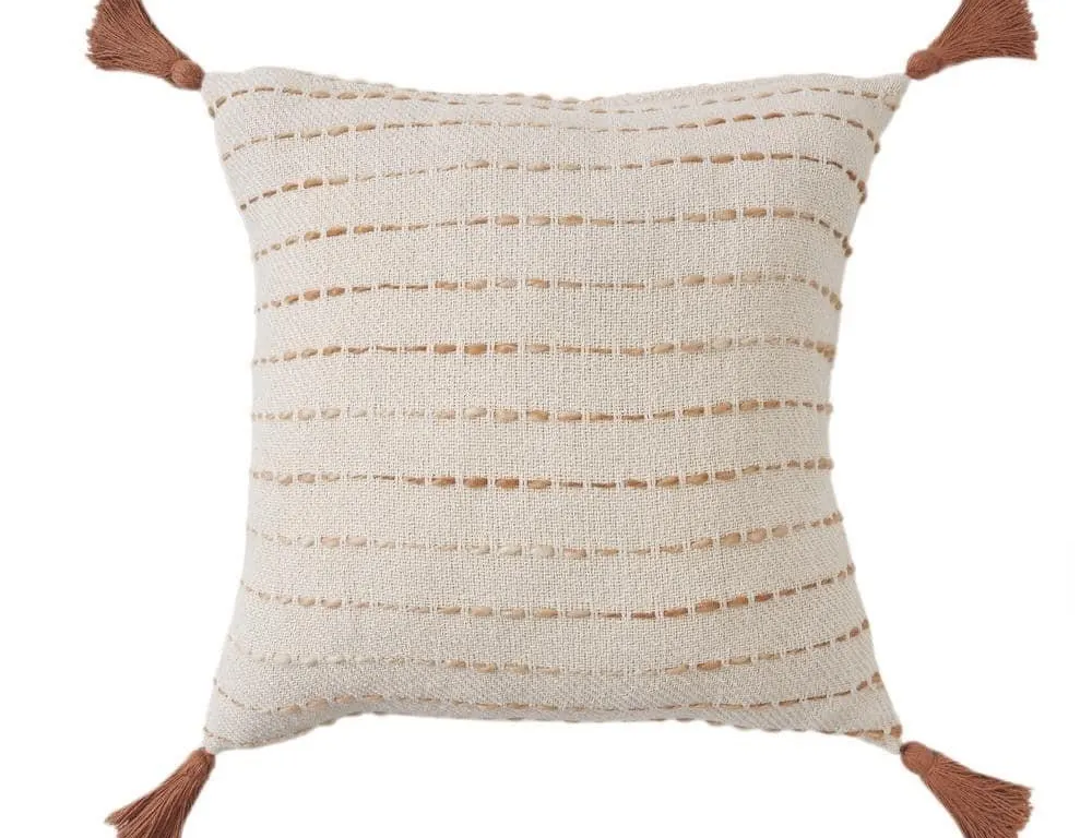 LR Home Striped Throw Pillow 20 Adobe Cream
