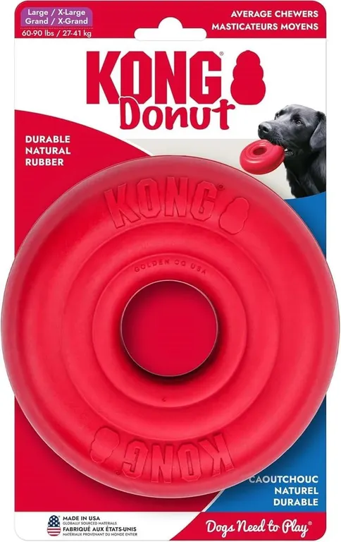 Kong Donut Dog Chew Toy LargeXL Red
