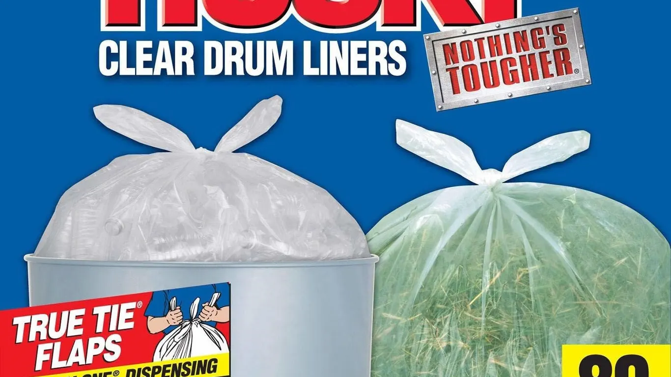 Husky 55 Gallon Drum Liner Trash Bags 80ct