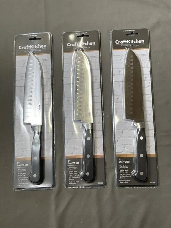3 Craft Kitchen 7' Santoku Knives