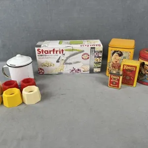 Starfrit Cuber, Vtg Tins, etc