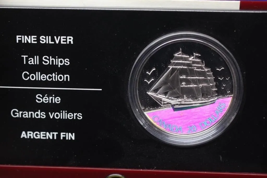 2005 Canada $20 Silver Tall Ships 3-Masted Coin
