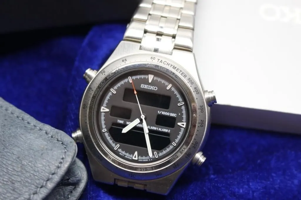 Seiko Kinetic Arctura Chronograph Watch with Box
