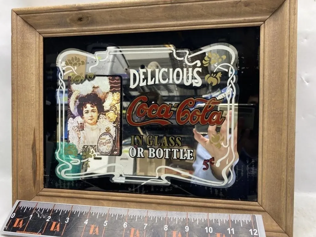 Framed Coca-Cola Advertising Mirror