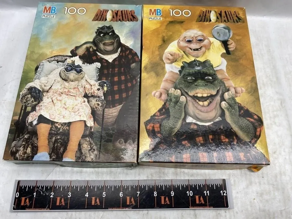 Two MB 100-pc Dinosaurs Jigsaw Puzzles