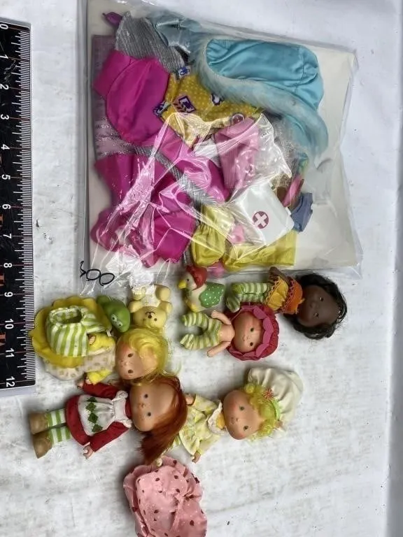 Small Dolls with Clothes & Accessories Lot