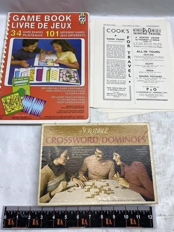 Vintage Game Book, Scrabble Crossword/Dominoes &