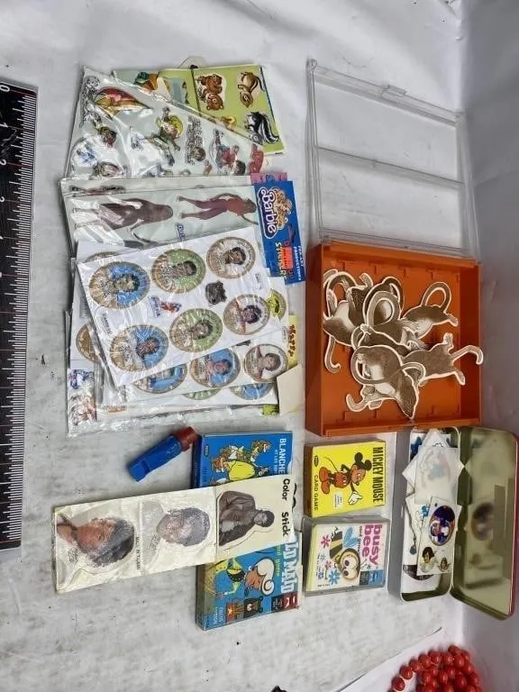 Vintage Card Games & Sticker Lot: NHL, MJ, Mickey
