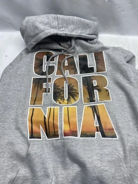 Gray California Palm Tree Hoodie, Size M