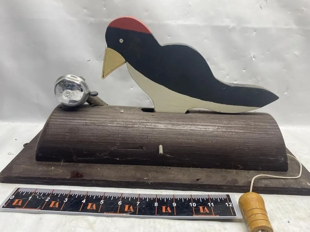 Wooden Woodpecker Pull Toy with Bell