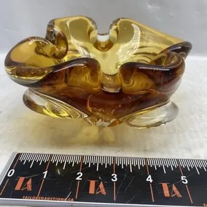 Amber Art Glass Freeform Bowl