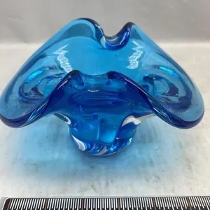 Blue Art Glass Freeform Bowl/Vase