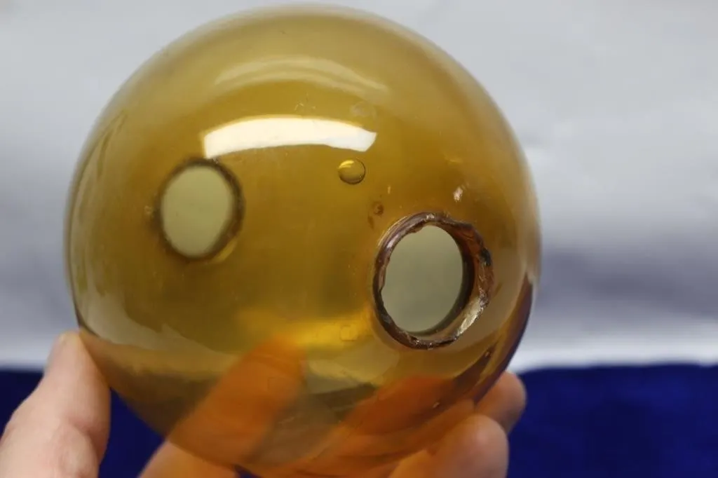 Amber Glass Antique Lightning Rod Ball