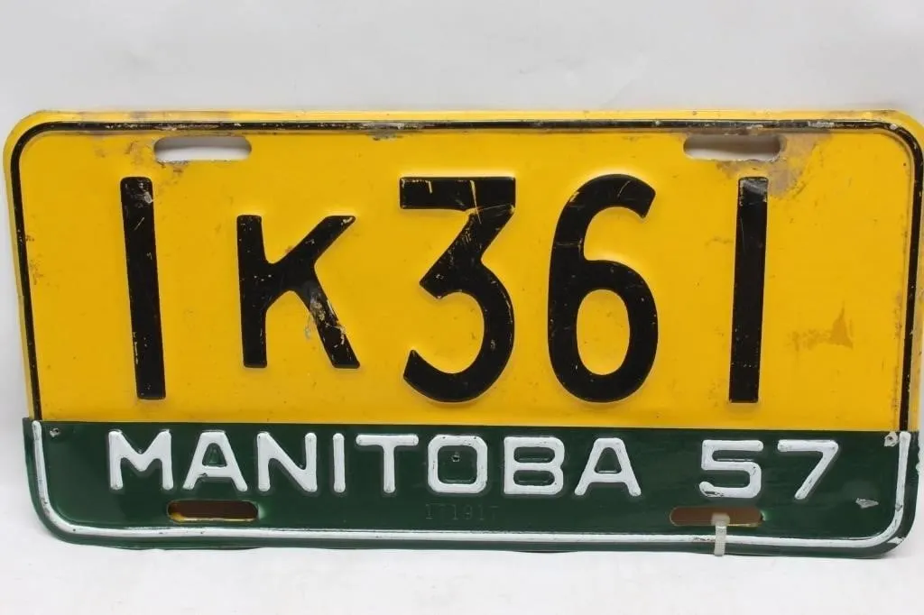 Manitoba 1957 License Plate 1K361