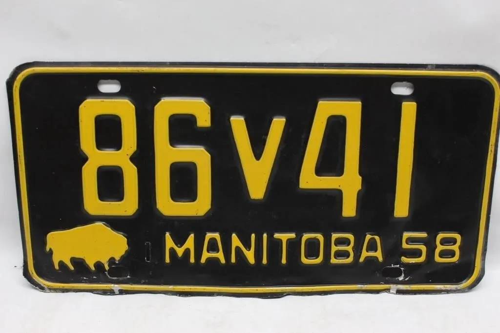 Manitoba 1958 License Plates