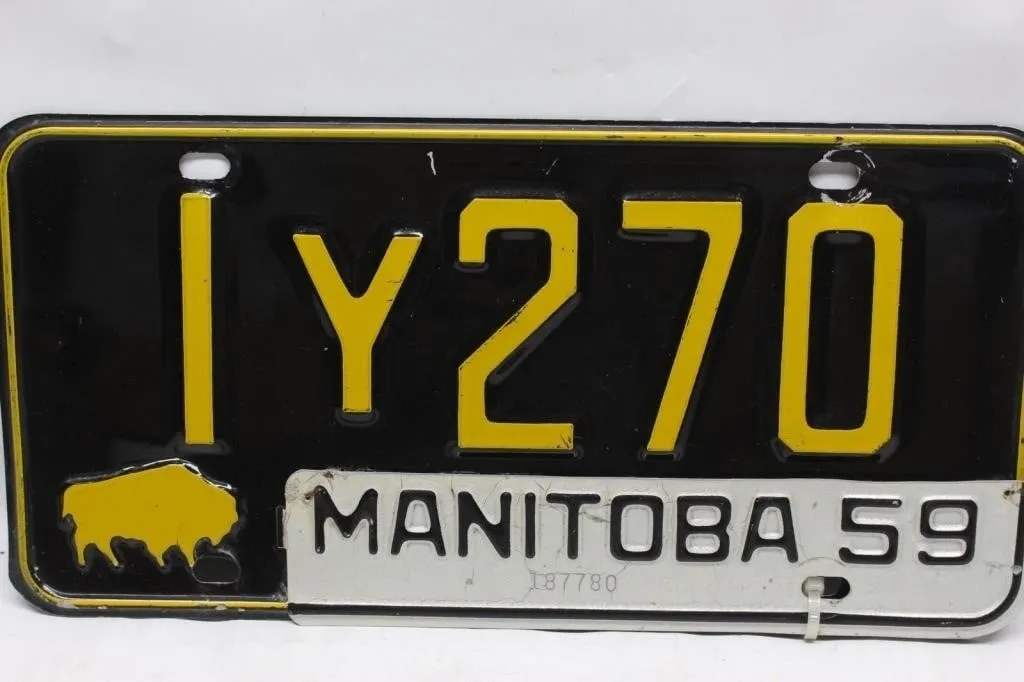 1959 Manitoba License Plate IY270