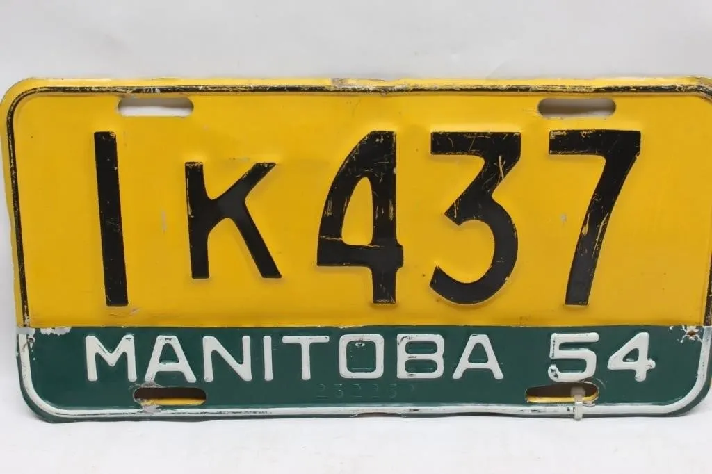 Manitoba 1954 License Plate (1K437)