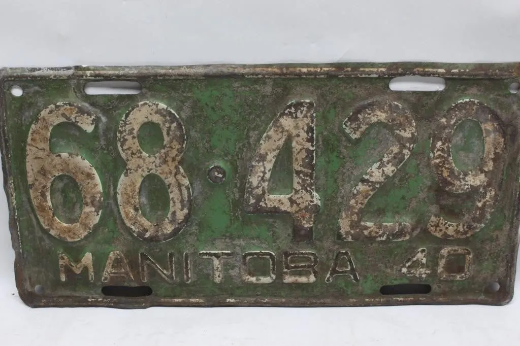 Vintage Manitoba License Plate