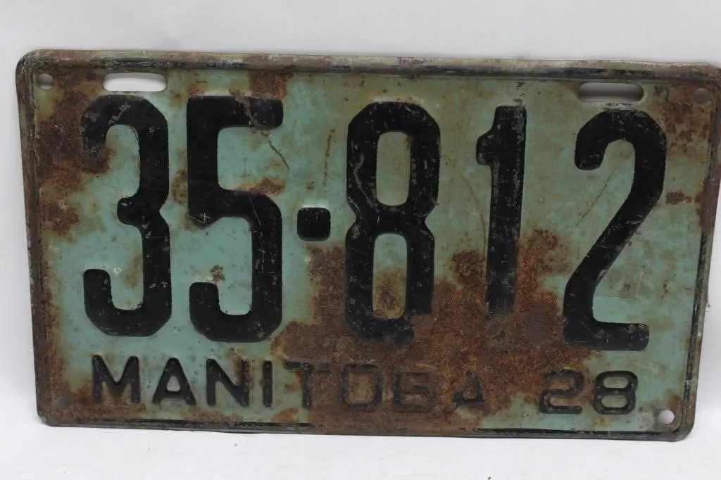 Manitoba 1928 License Plate #35-812