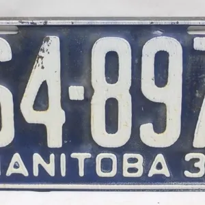 Manitoba 1930 License Plate #64-897