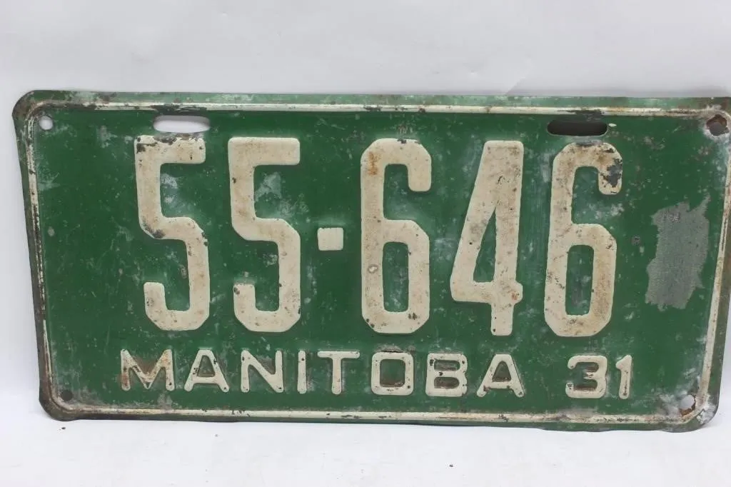 1931 Manitoba License Plate 55-646