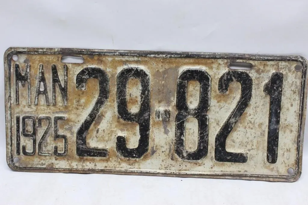 1925 Manitoba License Plate #29-821