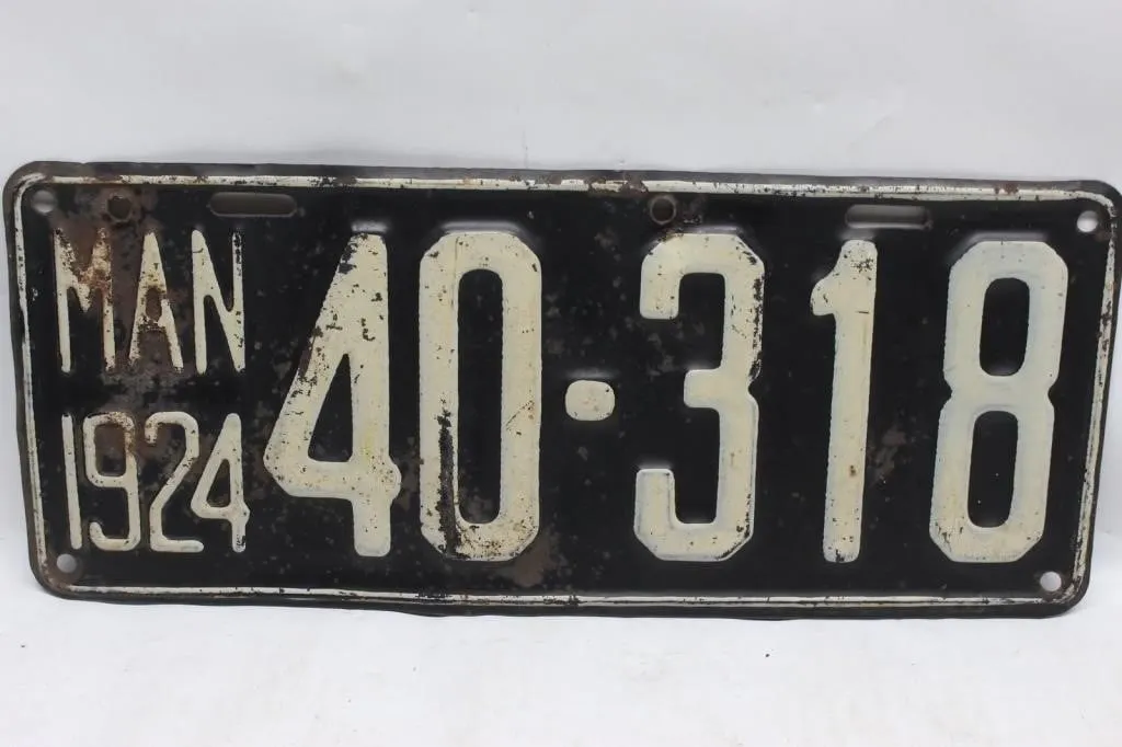1924 Manitoba License Plate 40-318