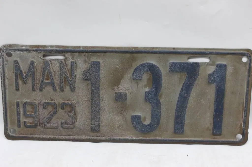 Manitoba 1923 License Plate