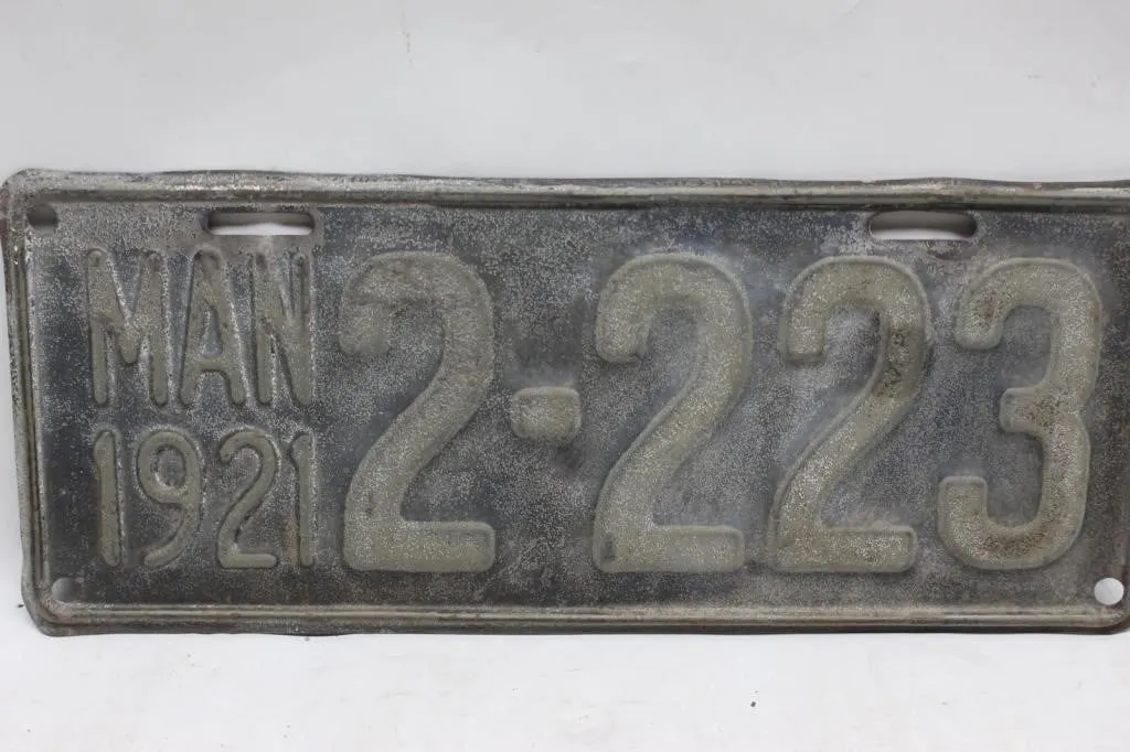 1921 Manitoba License Plate #2-223