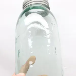 Antique Beaver Glass Jar w/ Zinc Lid