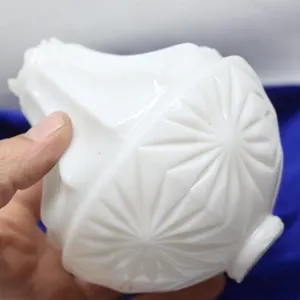 Antique Milk Glass Star-Cut Lightning Rod Ball