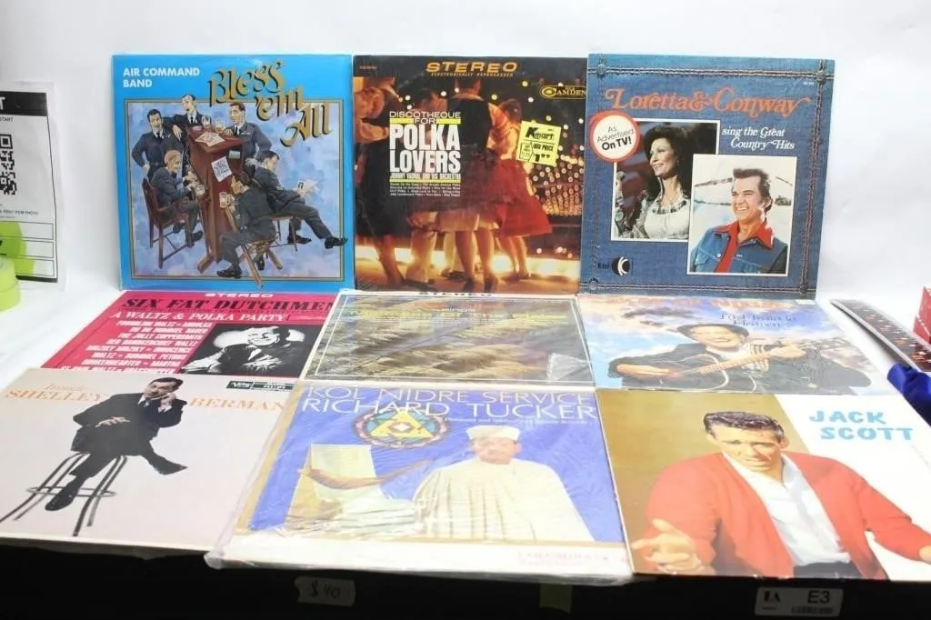 Vintage vinyl LP record collection, various