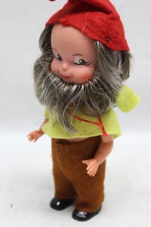 Vintage Wind-Up Gnome Doll with Beard
