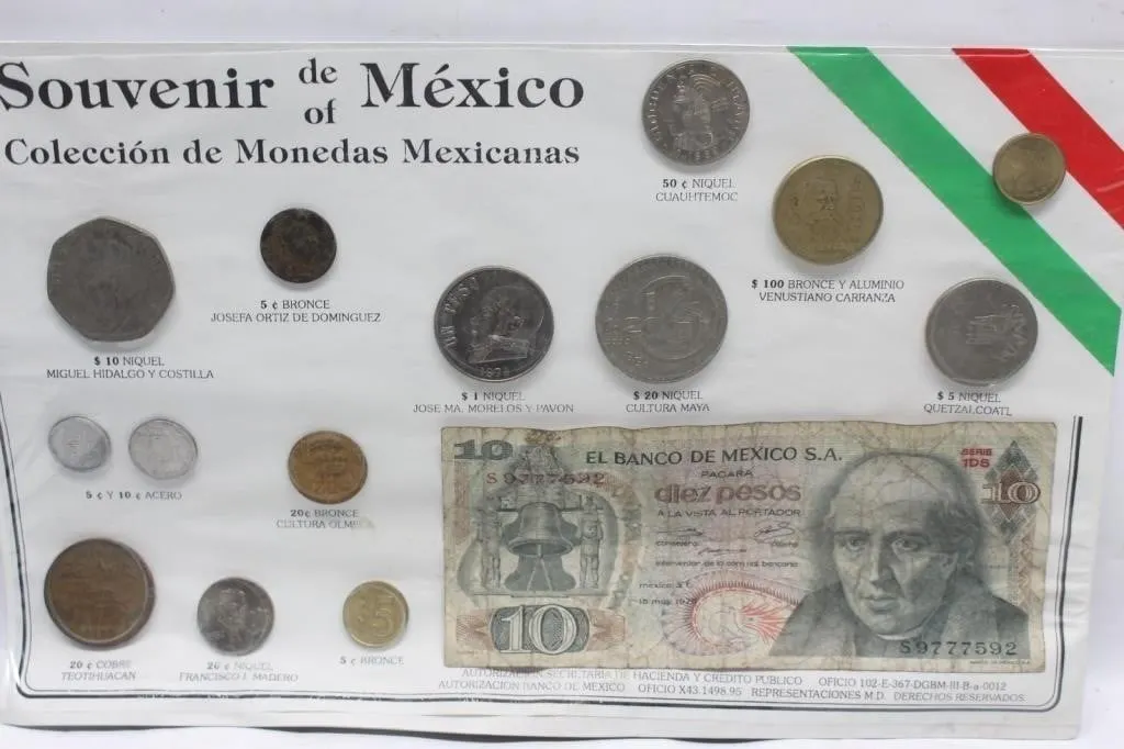 Souvenir de Mexico Coin & Peso Note Collection