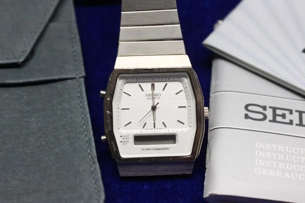 Seiko Quartz Alarm Chronograph Watch with Box &