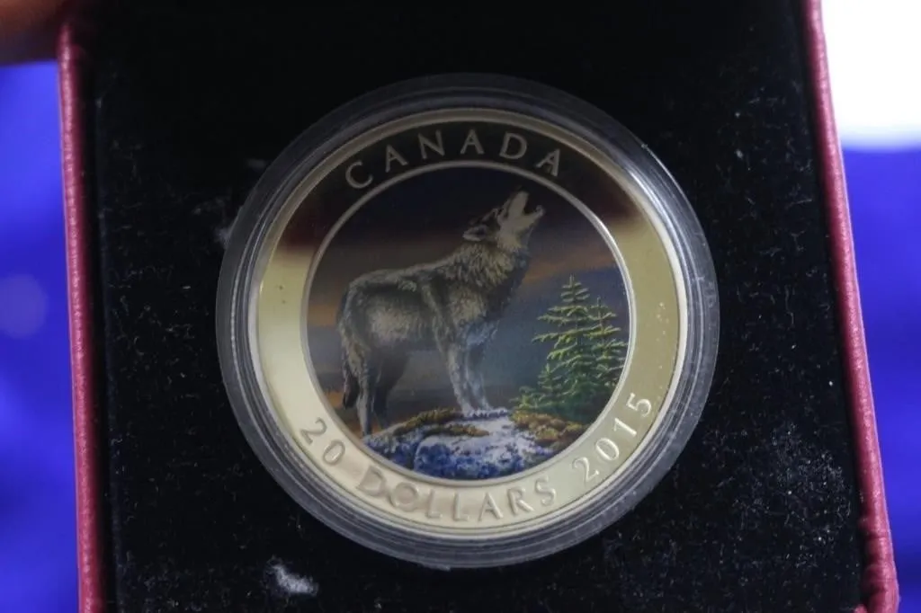 2015 Canada $20 Silver Coin - Howling Wolf
