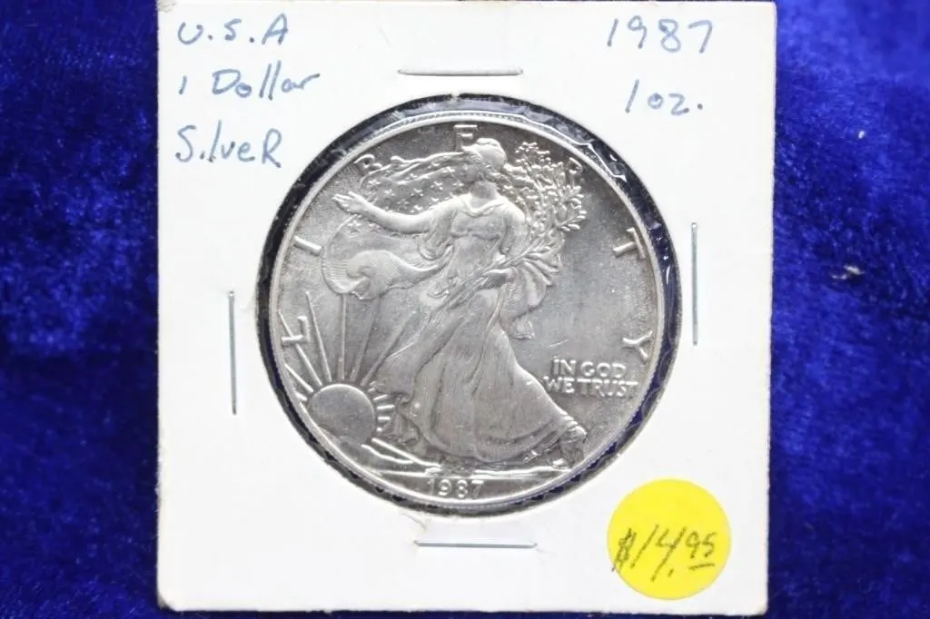 1987 American Silver Eagle $1 Coin, 1 oz Fine