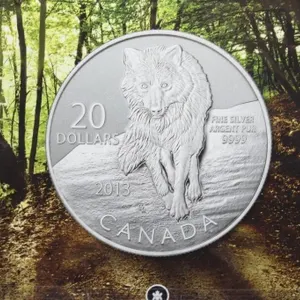 2013 Canada $20 Fine Silver Wolf Coin