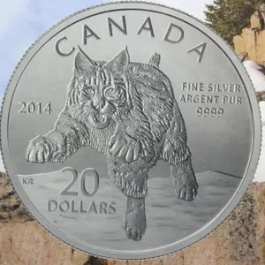 2014 Canada $20 Fine Silver Bobcat Coin