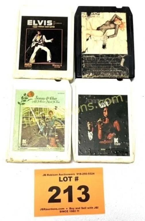 8-TRACK TAPES; ELVIS, THE CARS, SONNY & CHER