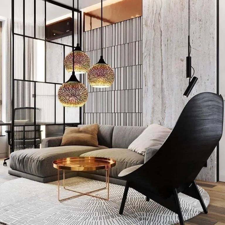 Frideko Glass Pendant Light, 3D Colourful Fireworn